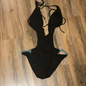 Black one piece swimsuit